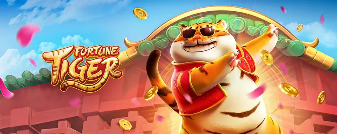 Arte promocional oficial de Fortune Tiger publicado por PG Soft, con el tigre de la suerte